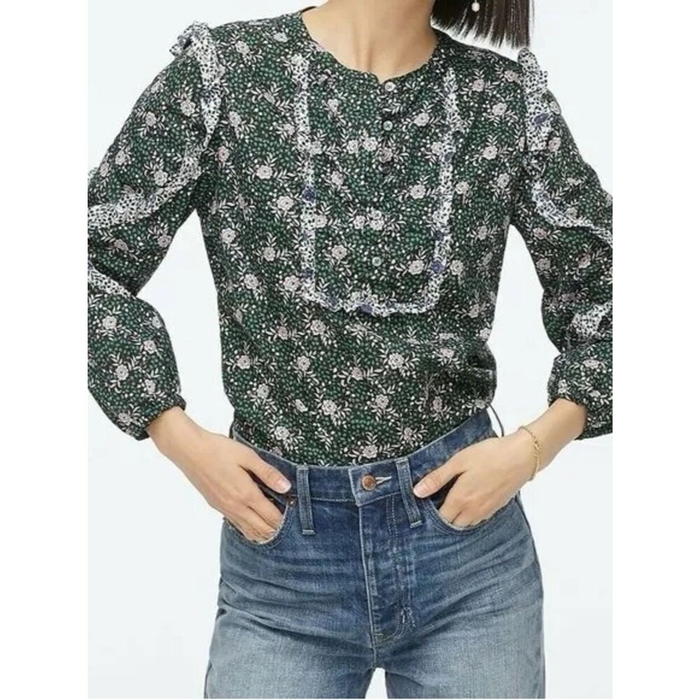 J.Crew x Liberty Ruffle Sleeve Blouse | Mixed Franklyn Floral | Small